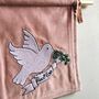 Embroidered Velvet Christmas Dove Banner/Pennant, thumbnail 5 of 7