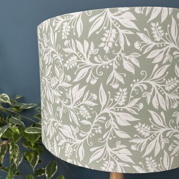 Oxford Green Botanical Leaves Drum Lampshades, 2 of 9
