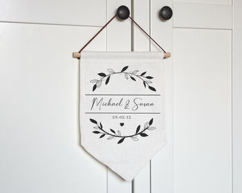Personalised Hanging Linen Flag, 3 of 4