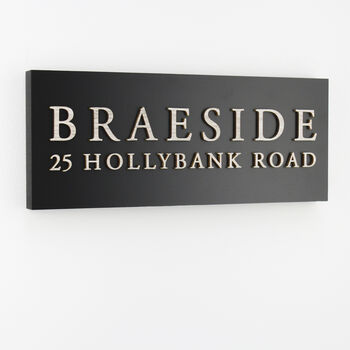 Personalised House Sign With Wood Effect Lettering, 6 of 12