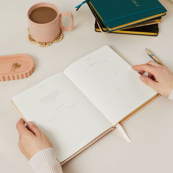 Undated Weekly Planner Blush Cloth, Luxury Diary, 7 of 12