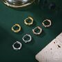 Sterling Silver Foil Textured Thick Hoop Earrings, thumbnail 4 of 10