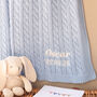 Baby Boys Hound Grey Cable Blanket, thumbnail 3 of 12