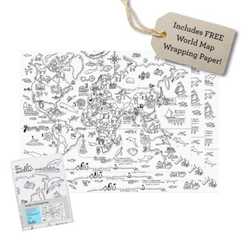 World Map Pencil Case Kit + 10 Pens, Colour And Learn, 5 of 5