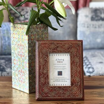 Indian Wood Picture Frame, Hand Painted Photo Frame, 7 of 12