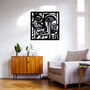 Abstract Cubist Face Wooden Wall Art Geometric Portrait, thumbnail 1 of 8