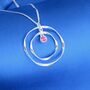 Personalised Silver Halo Circle Birthstone Necklace, thumbnail 2 of 7