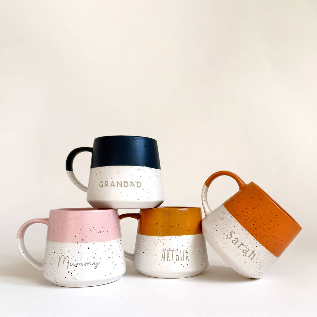 Personalised Dipped Stoneware Tea/Coffee Mug Gift, 1 of 9