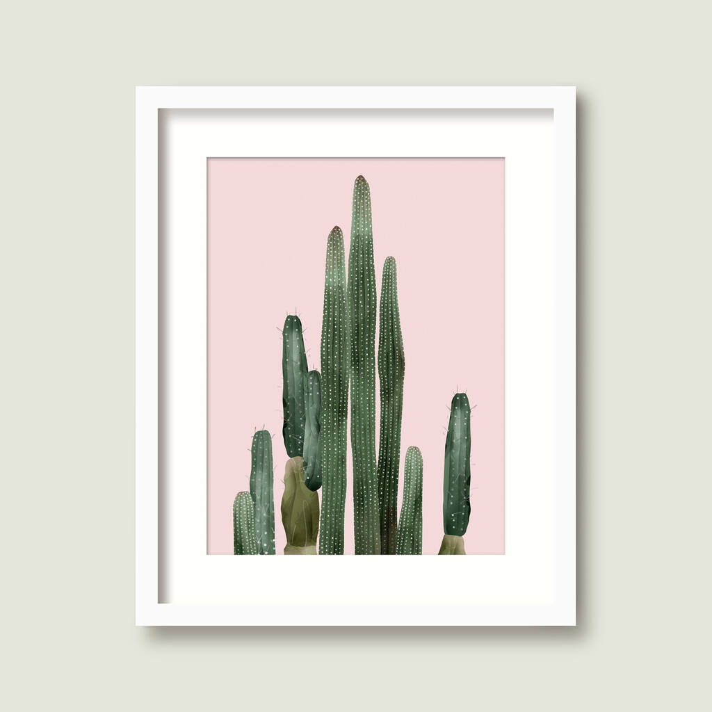 pink cactus wall art