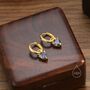 Sterling Silver Mystic Black Trillion Cut Cz Hoop Earrings, thumbnail 4 of 9