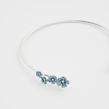Forget Me Not Silver Bangle, 3 of 6