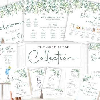 Wedding Invitation Green Leaf, 6 of 6