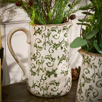 Irina Green Botanical Pitcher Jug Vase, 2 of 8