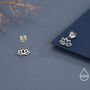 Lotus Flower Stud Earrings In Sterling Silver, thumbnail 3 of 12