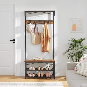 Hallway Cabinet With Shoe Rack And Coat Hooks, 2 of 9