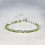 Skinny Peridot Bracelet Gold Or Silver, thumbnail 5 of 12