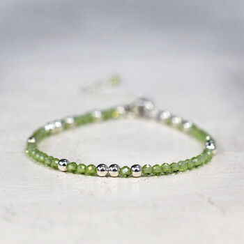 Skinny Peridot Bracelet Gold Or Silver, 5 of 12