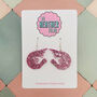 Pink Shrimp Glitter Earrings, thumbnail 1 of 5