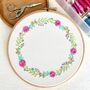 Floral Hoop Embroidery Kit, thumbnail 1 of 4