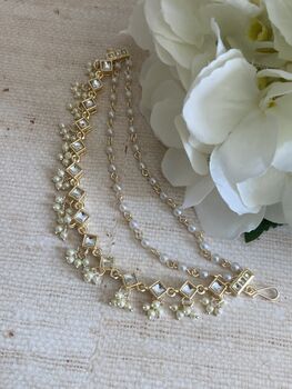 Gold Plated Pearl Ear Chains/Kaan Chain, 2 of 5