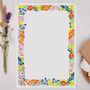 A4 Letter Writing Paper Bold Floral Border, thumbnail 1 of 4