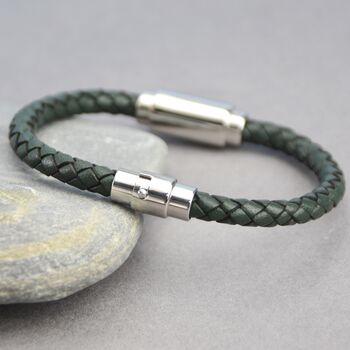 Men's Personalised Plait Bolo Leather Bracelet, 8 of 10