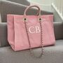 Personalised Pale Pink Large Chain Initial Tote Bags, thumbnail 1 of 3