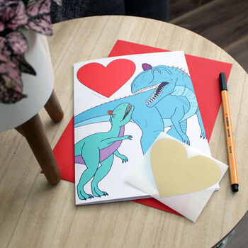 Heart Dinosaur Valentine's Day Scratch Card, 3 of 8