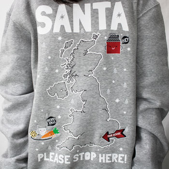Santa Stop Here! Personalised Christmas Jumper, 2 of 3