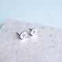 Sterling Silver Sand Dollar Stud Earrings, thumbnail 4 of 6