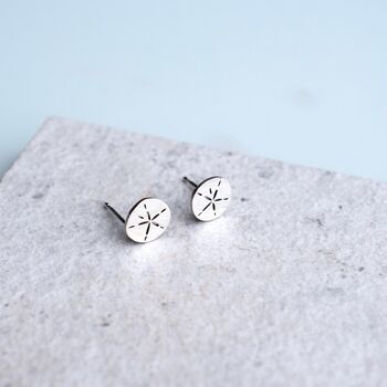 Sterling Silver Sand Dollar Stud Earrings, 4 of 6