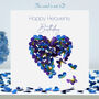 Heavenly Birthday Butterfly Forget Me Not Heart Card, thumbnail 1 of 12