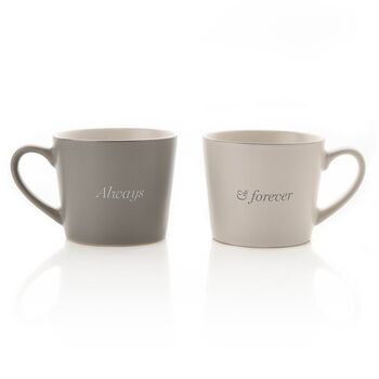 Ceramic Stoneware 'Always And Forever' Mug Gift Set For Couples, 2 of 3