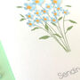 Sympathy Card With Paper Forget Me Not Flowers, thumbnail 7 of 7