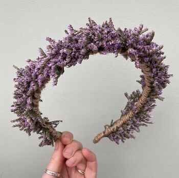 Dried Flower Purple Crown Headband, 4 of 8