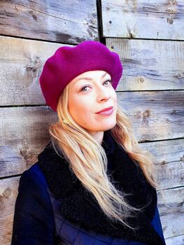 Women's Wool Beret Hat In Many Colours 'Bacall', 12 of 12