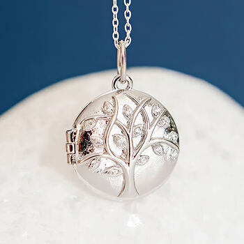 Personalised Sterling Silver Star Tree Of Life Photo Locket Necklace, 3 of 8