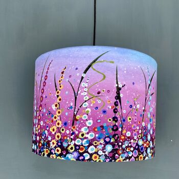 Pink Dotty Delphiniums Handmade Lampshade, 5 of 7