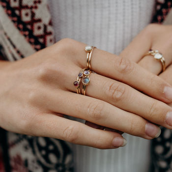 Quito Ring // Labradorite And Gold Stacking Ring, 5 of 8