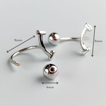 Sterling Silver Curve Ear Jacket Screw Back Earrings, 5 of 5