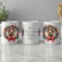 Personalised German Wirehaired Pointer Christmas Wreath Dog Mug, thumbnail 2 of 2