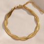 Gold Stainless Steel Twist Snake Bracelet Gift For Her, thumbnail 1 of 3