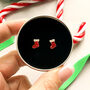 Silver Christmas Studs, Xmas Stockings, In A Gift Tin, thumbnail 3 of 9
