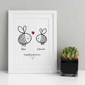 Personalised Together Forever Valentine / Wedding Print, 4 of 7