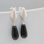 Silver Deco Dropper Earrings With Onyx, thumbnail 8 of 10