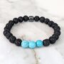 Men's Turquoise And Lava Bead December Birthstone Bracelet, thumbnail 3 of 10