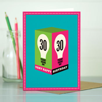 30th Milestone Birthday Card ‘Shine On’ By The Typecast Gallery