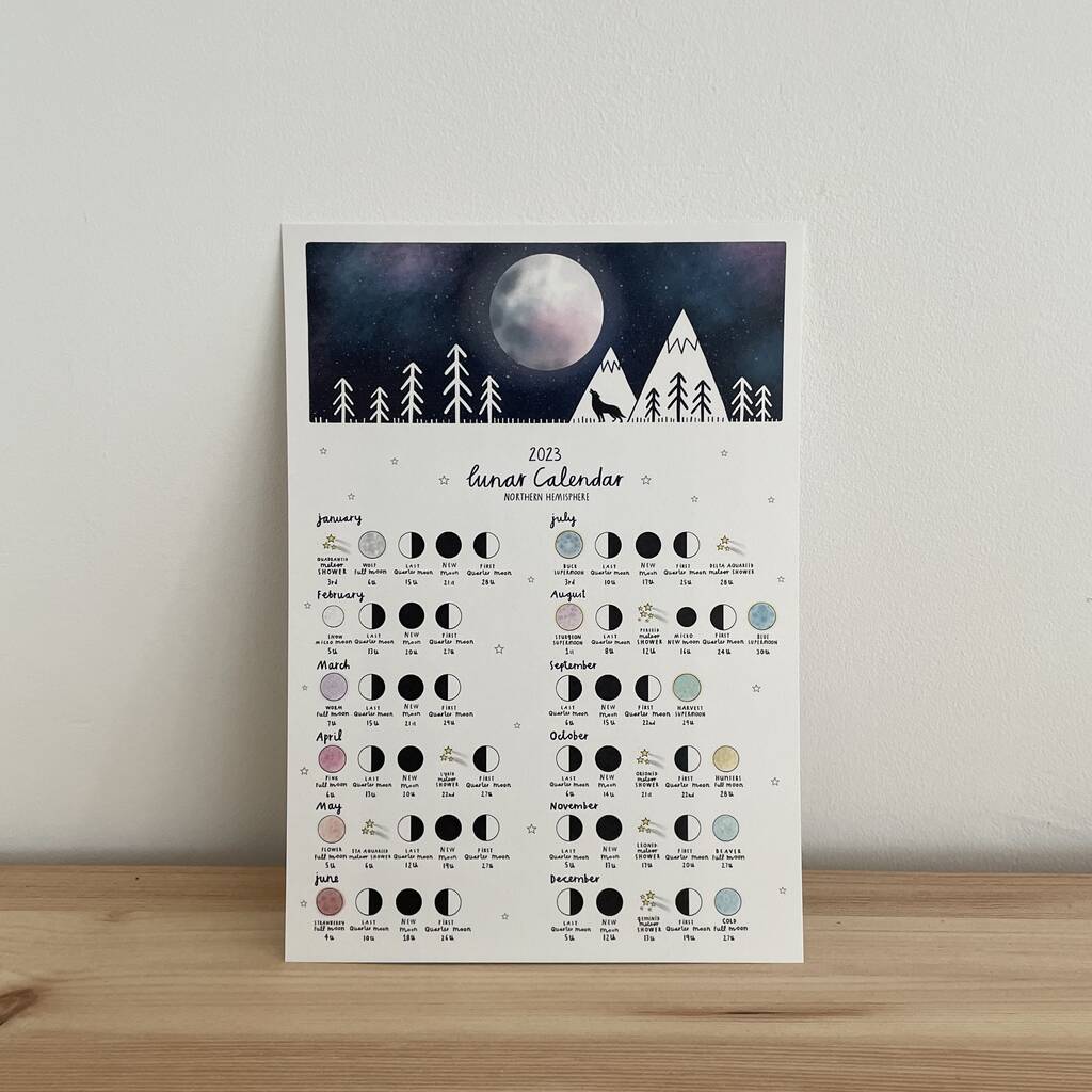 Moon Phases Meteor Shower Planner 2023 By South Hammam |  Notonthehighstreet.com