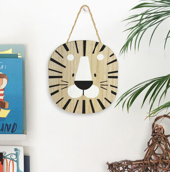 Children's Wooden Animal Face Hanging Plaques, 3 of 9