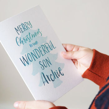 Personalised Merry Christmas Son Card, 2 of 5